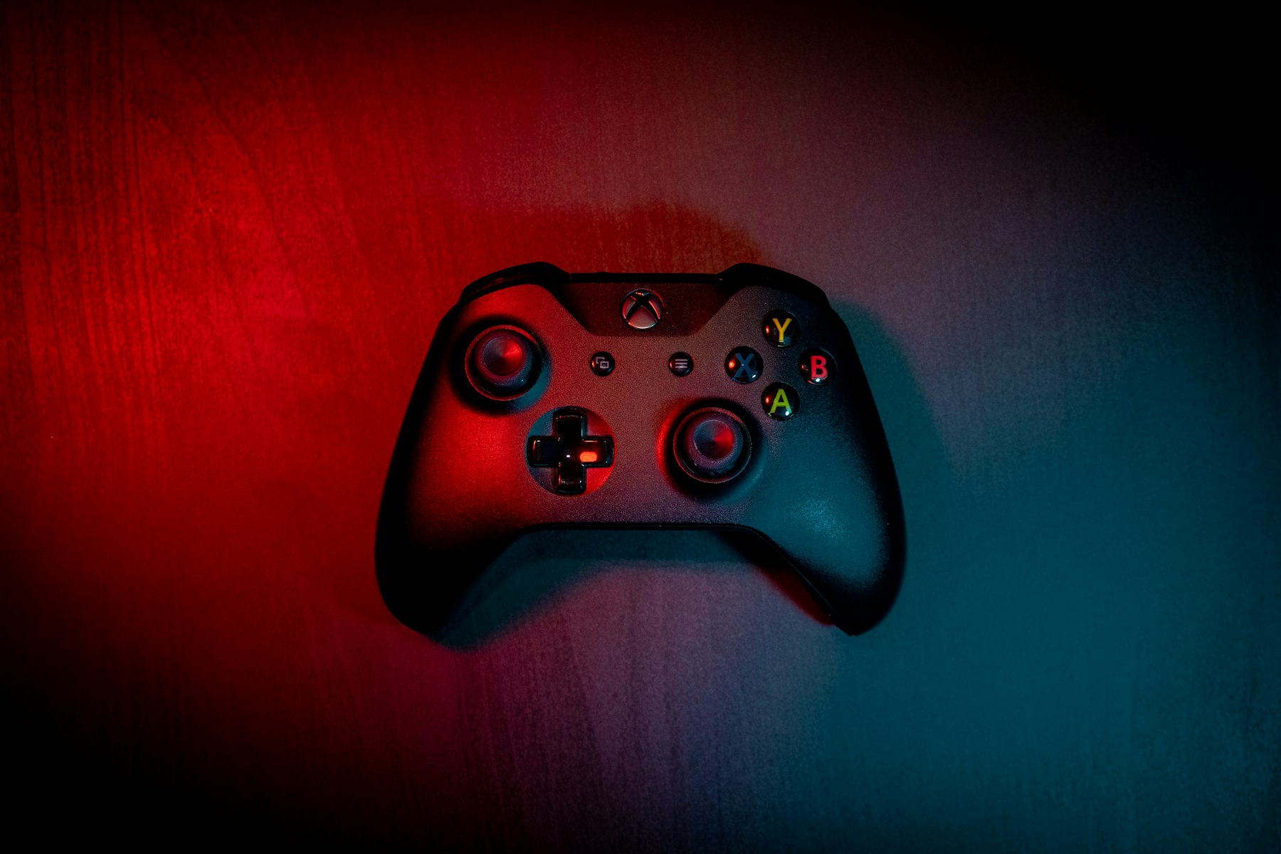 Game controller lit with red light